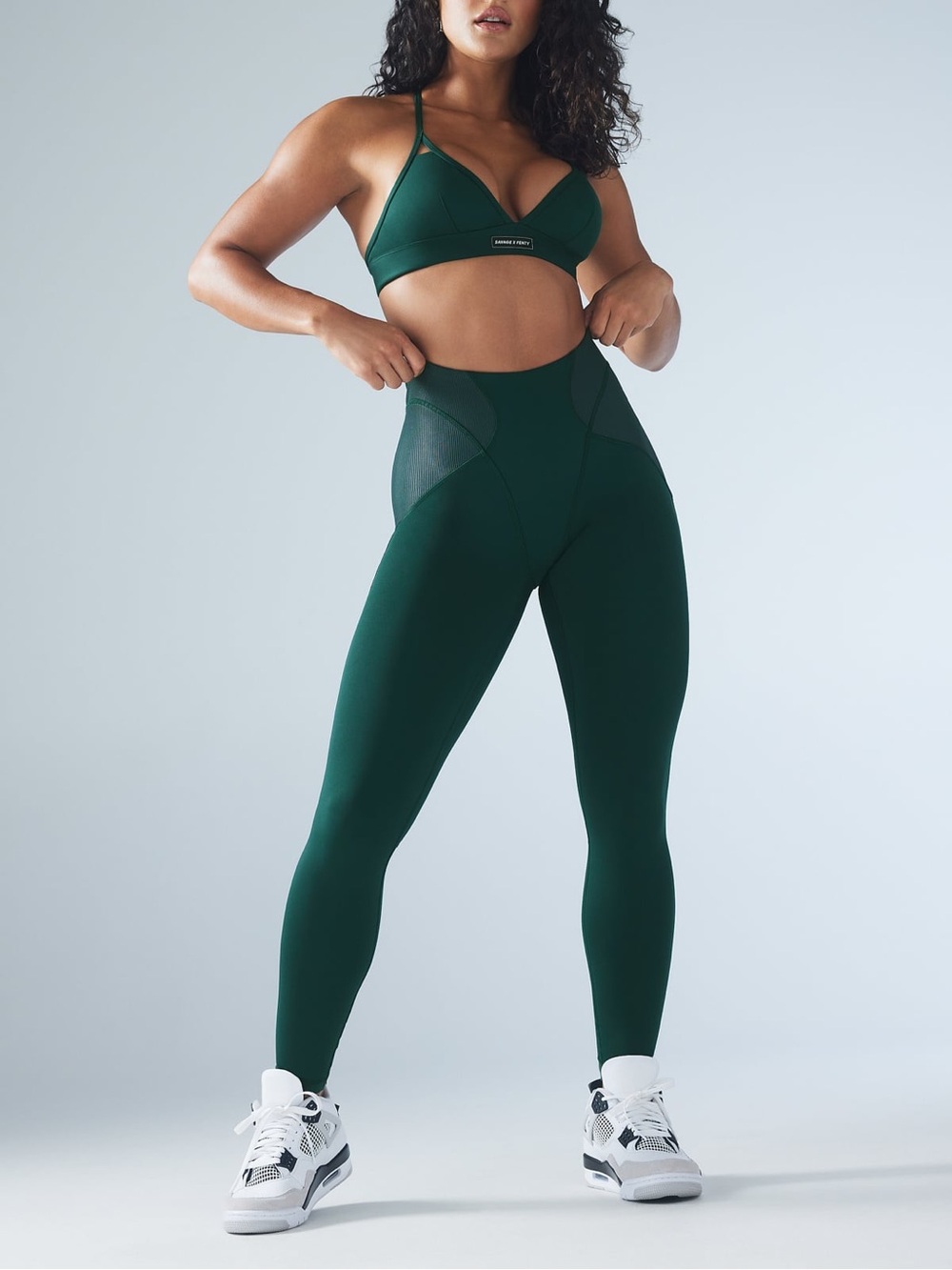 Savage x Fenty Curve Alert High Waist Rib Legging Size XS Botanical Green Tights